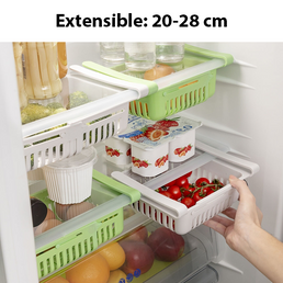 Lot de 2 tiroirs rangements réglables pour réfrigérateur - Livraison offerte