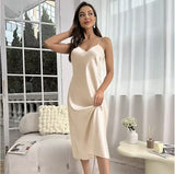 Robe de nuit longue satinée - Livraison offerte