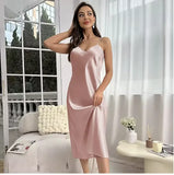 Robe de nuit longue satinée - Livraison offerte