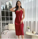 Robe de nuit longue satinée - Livraison offerte