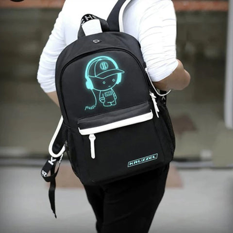 Sac à dos réfléchissant avec 1 port USB + 1 prise jack + 1 cadenas + 1 trousse – Livraison offerte