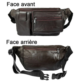 Sac banane Leonardo Verrelli en cuir véritable - Livraison offerte