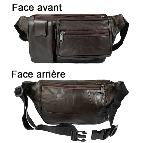 Sac banane Leonardo Verrelli en cuir véritable - Livraison offerte