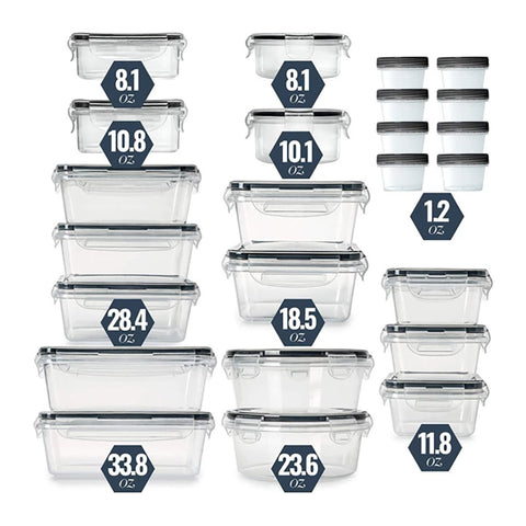 Set de 24 boîtes de conservation des aliments avec récipients en plastique étanches - Livraison offerte