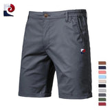 Short Bermuda décontracté taille élastique avec motif bleu-blanc-rouge - Livraison offerte