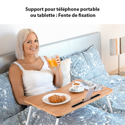 Table d’appoint en bois pliante multi-usage - Livraison offerte