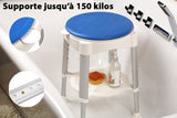 Tabouret de douche pivotant avec 4 pieds antidérapants - Livraison offerte