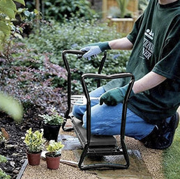 Tabouret confortable de jardin pliable avec poche pour outils - Livraison offerte