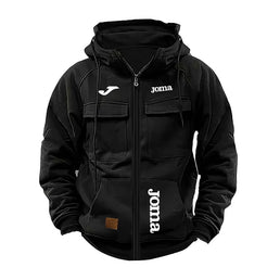 Veste à capuche doublée pour homme avec plusieurs poches - Livraison offerte