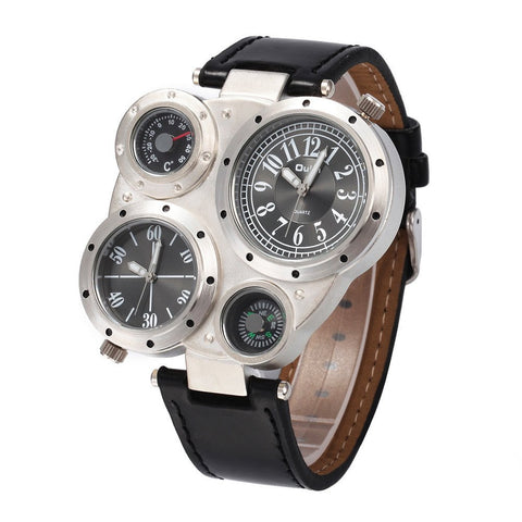 Montre à Quartz avec bracelet en cuir - Livraison offerte
