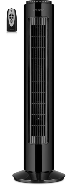 Ventilateur colonne noir avec télécommande 50W - Livraison offerte