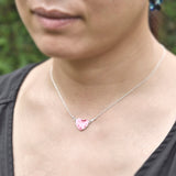 Parure Coeur en Argent ornée d'authentiques Cristaux Swarovski (1 collier + 2 boucles d'oreilles)- Livraison offerte