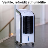 Ventilateur rafraichisseur d'air de luxe mobile 3-en-1 - 75W - 4 litres avec télécommande - Livraison offerte