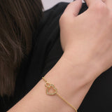 Bracelet Locked Heart en laiton orné de 26 cristaux autrichien haute qualité - Livraison Offerte