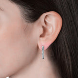 1 paire de boucles d'oreilles Aleah ornée de 24 cristaux Scintillants- Livraison Offerte