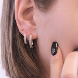1 paire de boucles d'oreilles Aleah ornée de 24 cristaux Scintillants- Livraison Offerte