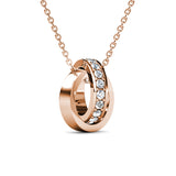 Collier et pendentif Circle Hoop orné de 20 cristaux Swarovski - Livraison Offerte