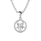 Chaîne signe du zodiaque en acier inoxydable avec pendentif orné de 29 cristaux autrichien haute qualité - Livraison offerte