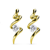 Coffret parure Spirale (1 collier + 1 paire de boucles d'oreilles) ornée de 3 cristaux Autrichiens de très haute qualité - Livraison Offerte