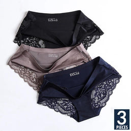 Lot de 3 Culottes en dentelles - Livraison Offerte