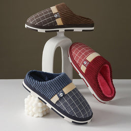 Pantoufle antidérapantes avec motif à carreaux pour homme - Livraison Offerte