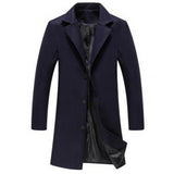 Manteau long pour homme - couleur unie simple boutonnage - Livraison Offerte