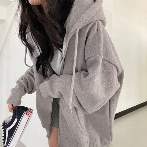 Sweet a capuche pour homme et femme couleur unie, poches zippées - Livraison offerte