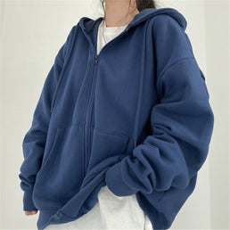 Sweet a capuche pour homme et femme couleur unie, poches zippées - Livraison offerte