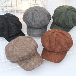Casquette octogonale en laine pour homme et femme - Livraison Offerte