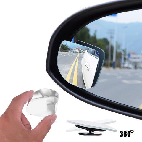 Miroir d'angle mort, rétroviseur auxiliaire de voiture réglable universel  HD en verre grand angle rétroviseur latéral