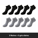 Lot de 5 paires de chaussettes basses pour homme en fibre de bambou - Livraison Offerte