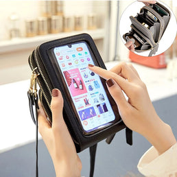 Sac à bandoulière avec poche pour téléphone en Simili Cuir - Livraison Offerte
