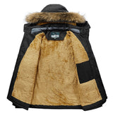 Veste d'hiver en pur coton pour homme avec capuche molletonnée - Livraison Offerte
