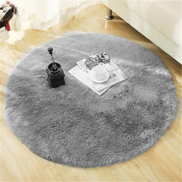 Tapis peluche rond moelleux - Livraison offerte