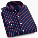 Chemise à carreaux et rayures pour homme à manches longues Oxford - Livraison offerte