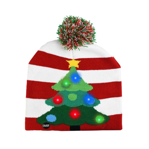 Bonnet LED Noël avec 6 LED en textile Multicolore 4 fois