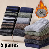 5 Paires de chaussettes super épaisses en fibre de bambou - Livraison Offerte