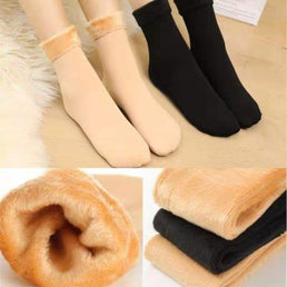 Lot de 4 paires de chaussettes thermiques fourrées cachemire - Livraison Offerte