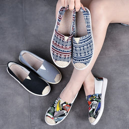 Chaussures plates en toiles respirantes pour femme - Livraison offerte
