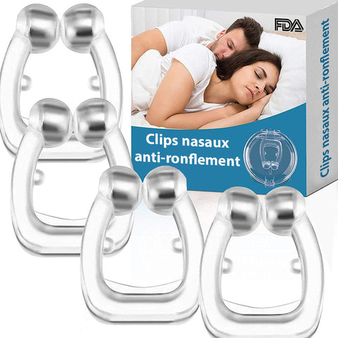 Lot de 4 clips nasaux anti-ronflement - Livraison Offerte