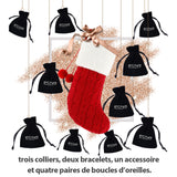 Chaussette secrète de Noël garnie de bijoux ornés de cristaux autrichien haute qualité - Livraison Offerte