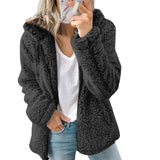 Manteau élégant épais polaire pour femme avec fermeture éclair - Livraison Offerte