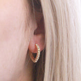 1 paire de boucles d'oreilles Ariane ornée de 18 cristaux Autrichiens de très haute qualité - Livraison Offerte