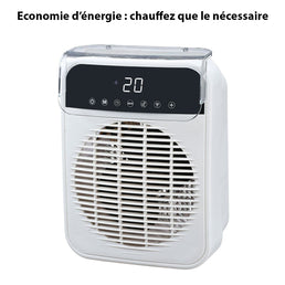 Chauffage soufflant - minuterie 24h avec affiche LED et télécommande - Livraison Offerte