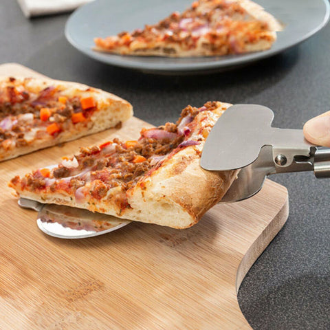 Spatule à pizza avec cutter manche en bois pagaie à pizza pour pain de condo