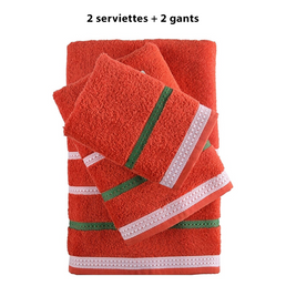 Lot de 4 pieces de serviettes de toilettes Benetton - Livraison offerte