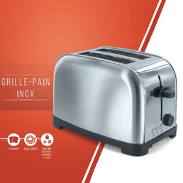 Grille pain inox 850w - Livraison offerte