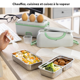 Lunch box électrique à vapeur 3 en 1 avec recettes - Livraison offerte