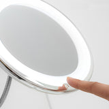 Miroir grossissant à LED avec bras flexible et ventouse - Livraison Gratuite