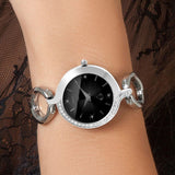 Montre Maeva avec bracelet argenté ornée de 30 cristaux Autrichiens - Livraison Offerte
